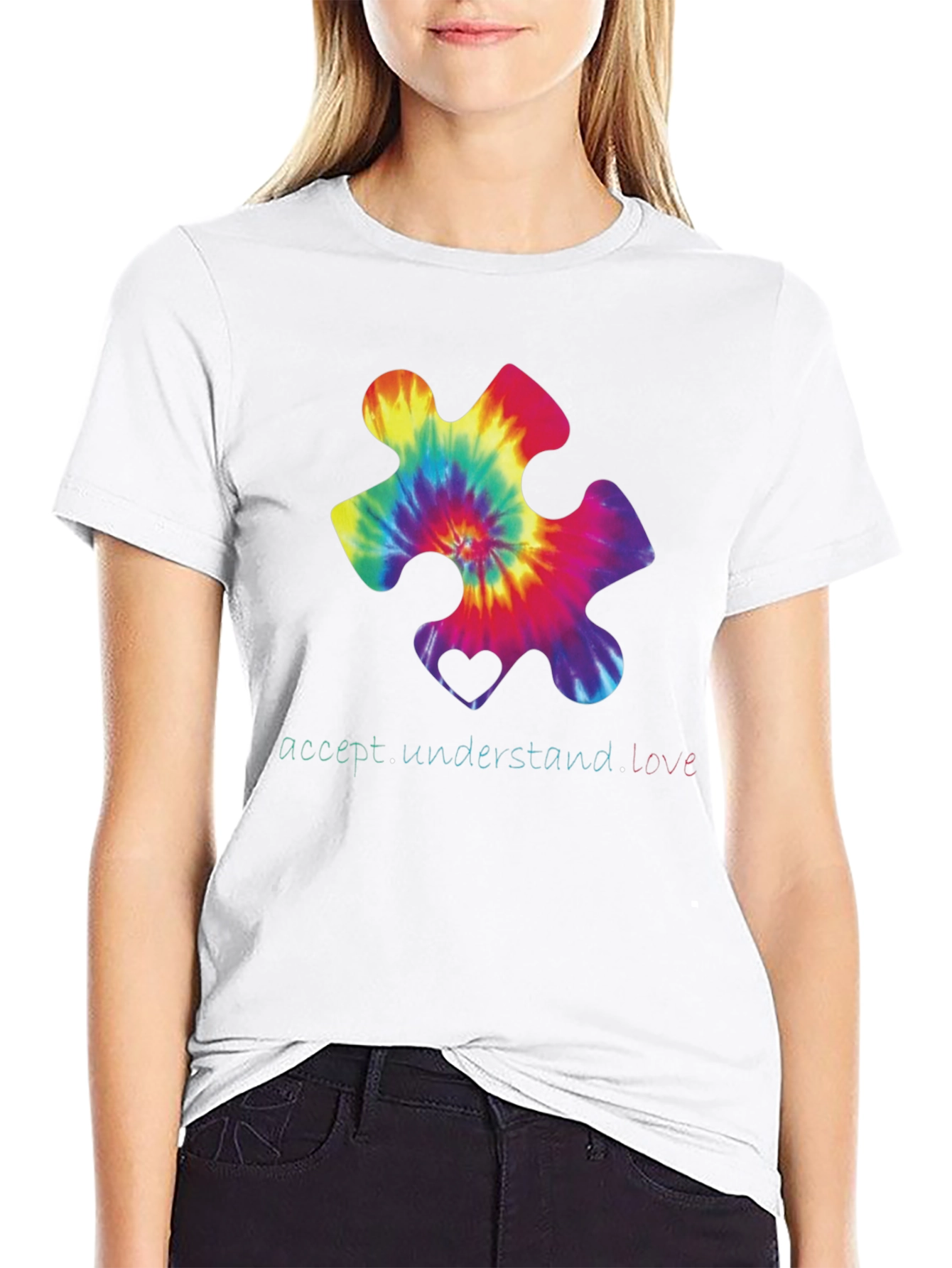 Autism Awareness Tie-Dye Puzzle Piece T-Shirt