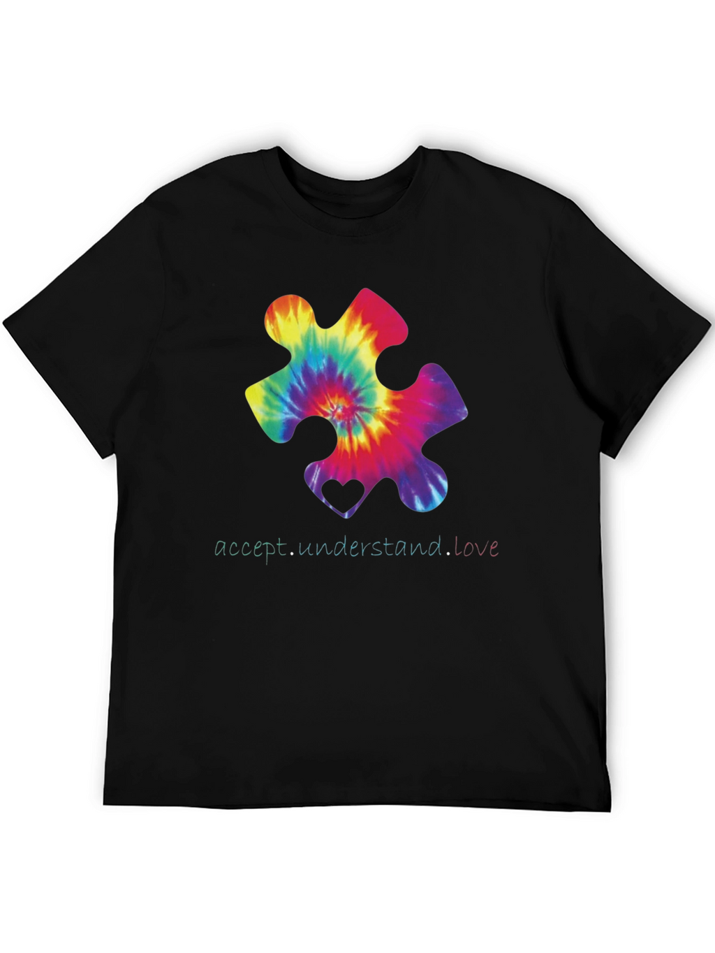 Autism Awareness Tie-Dye Puzzle Piece T-Shirt