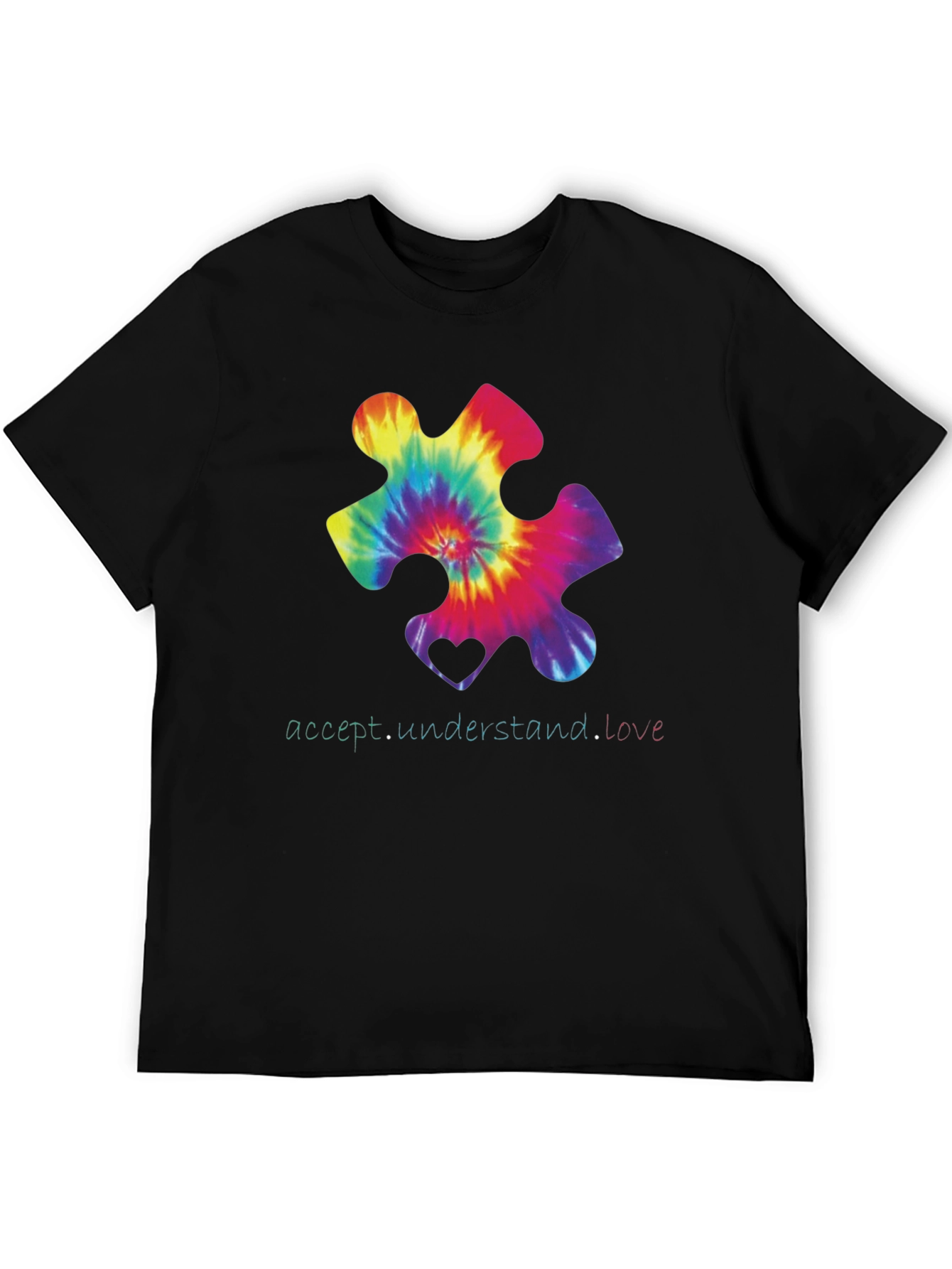 Autism Awareness Tie-Dye Puzzle Piece T-Shirt