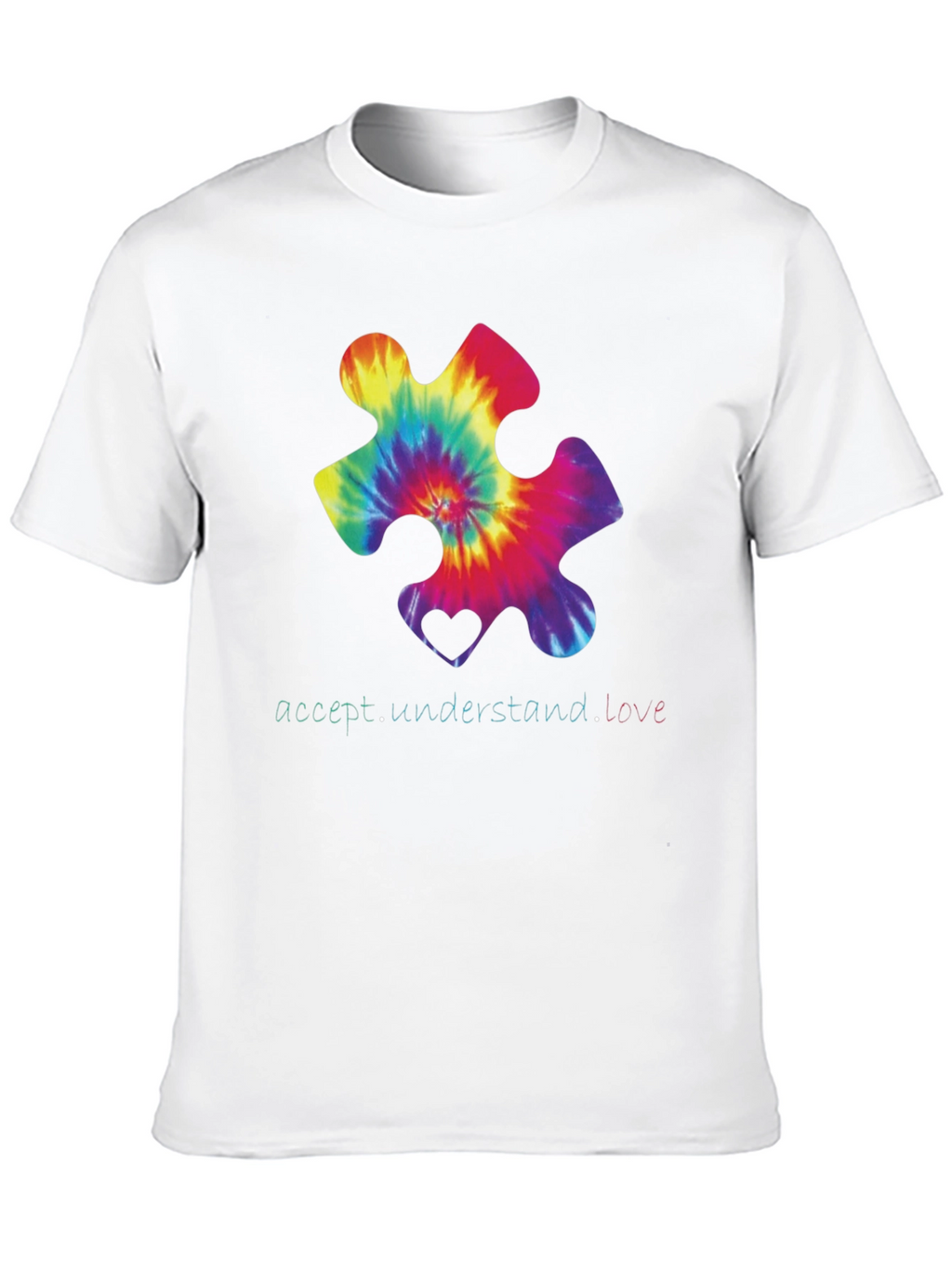 Autism Awareness Tie-Dye Puzzle Piece T-Shirt