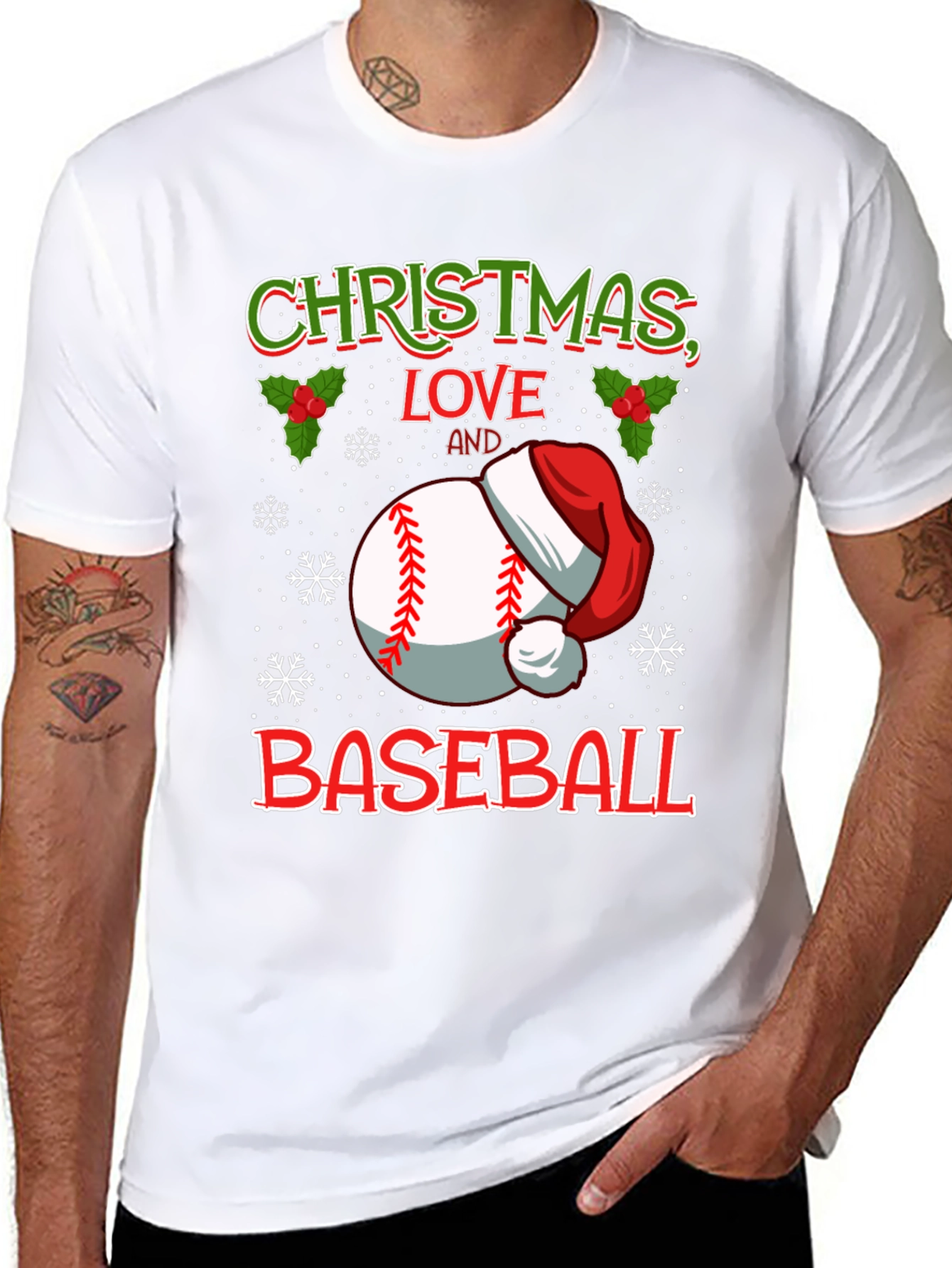 Christmas Baseball Love T-Shirt
