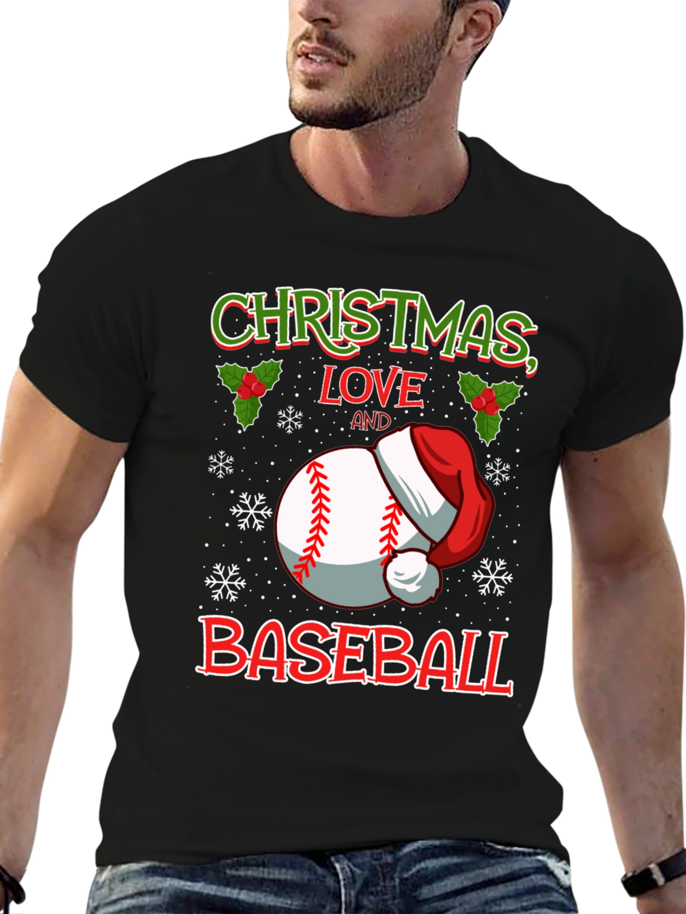 Christmas Baseball Love T-Shirt