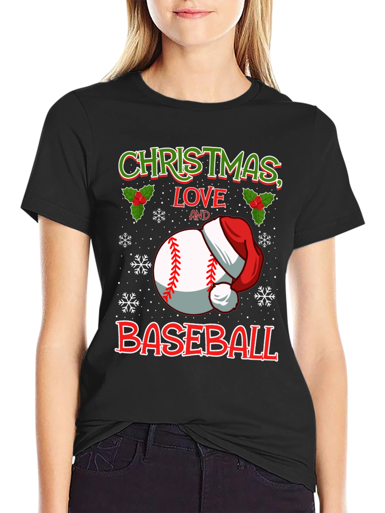 Christmas Baseball Love T-Shirt