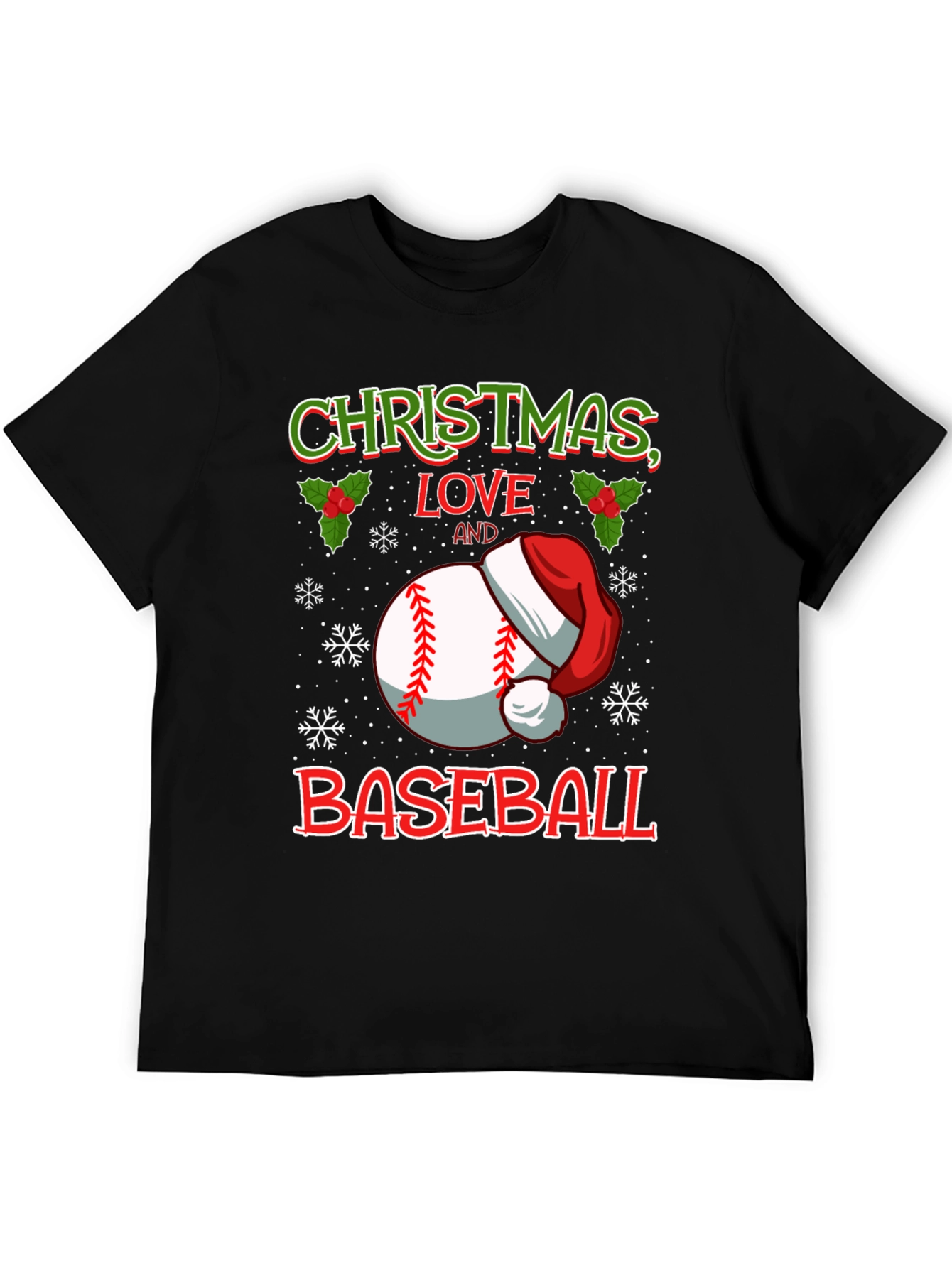 Christmas Baseball Love T-Shirt