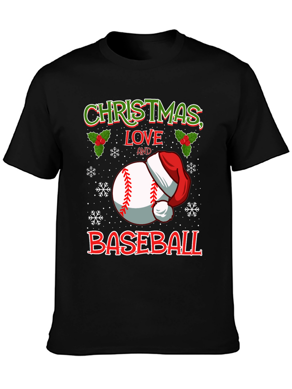 Christmas Baseball Love T-Shirt