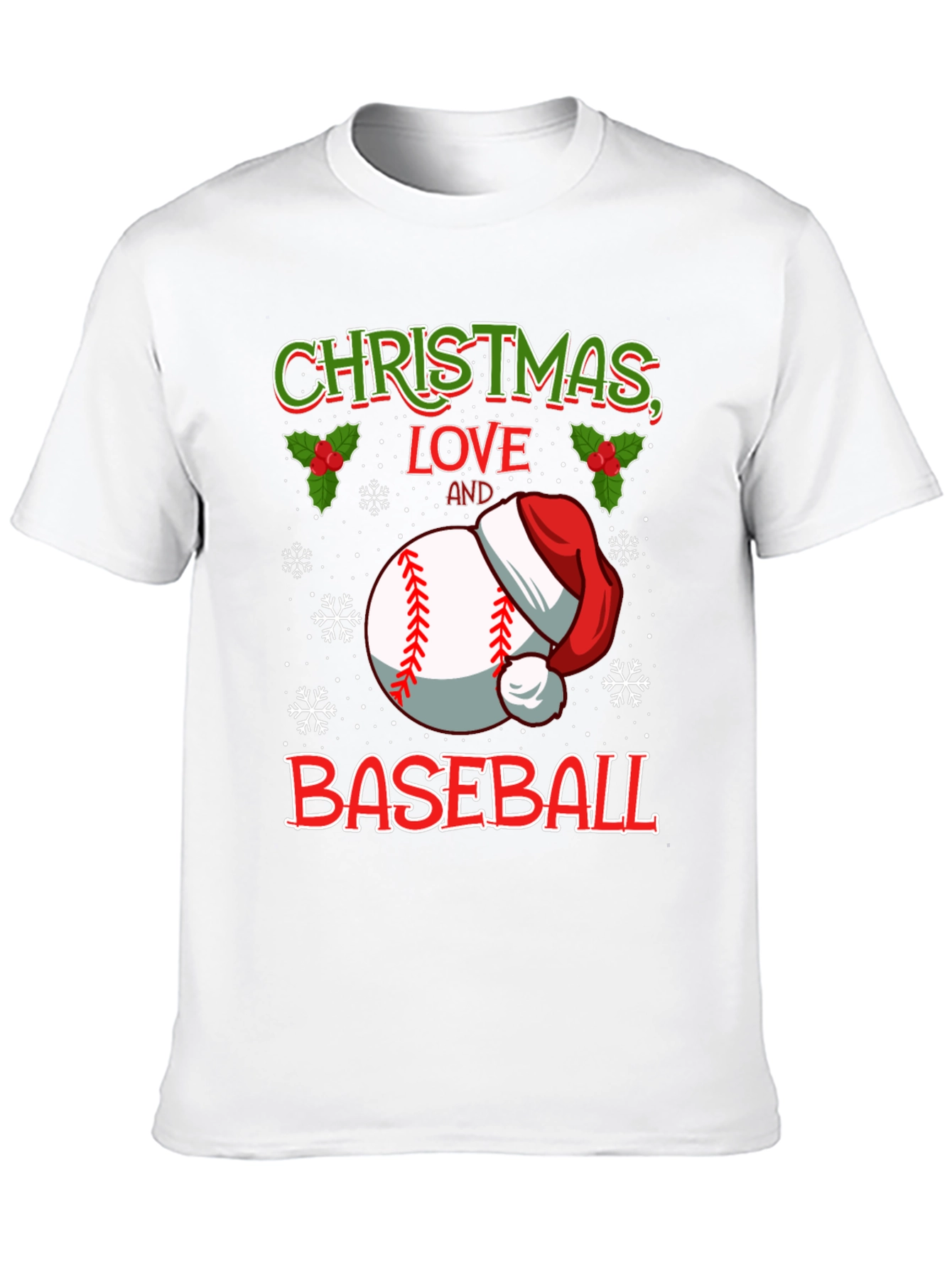 Christmas Baseball Love T-Shirt