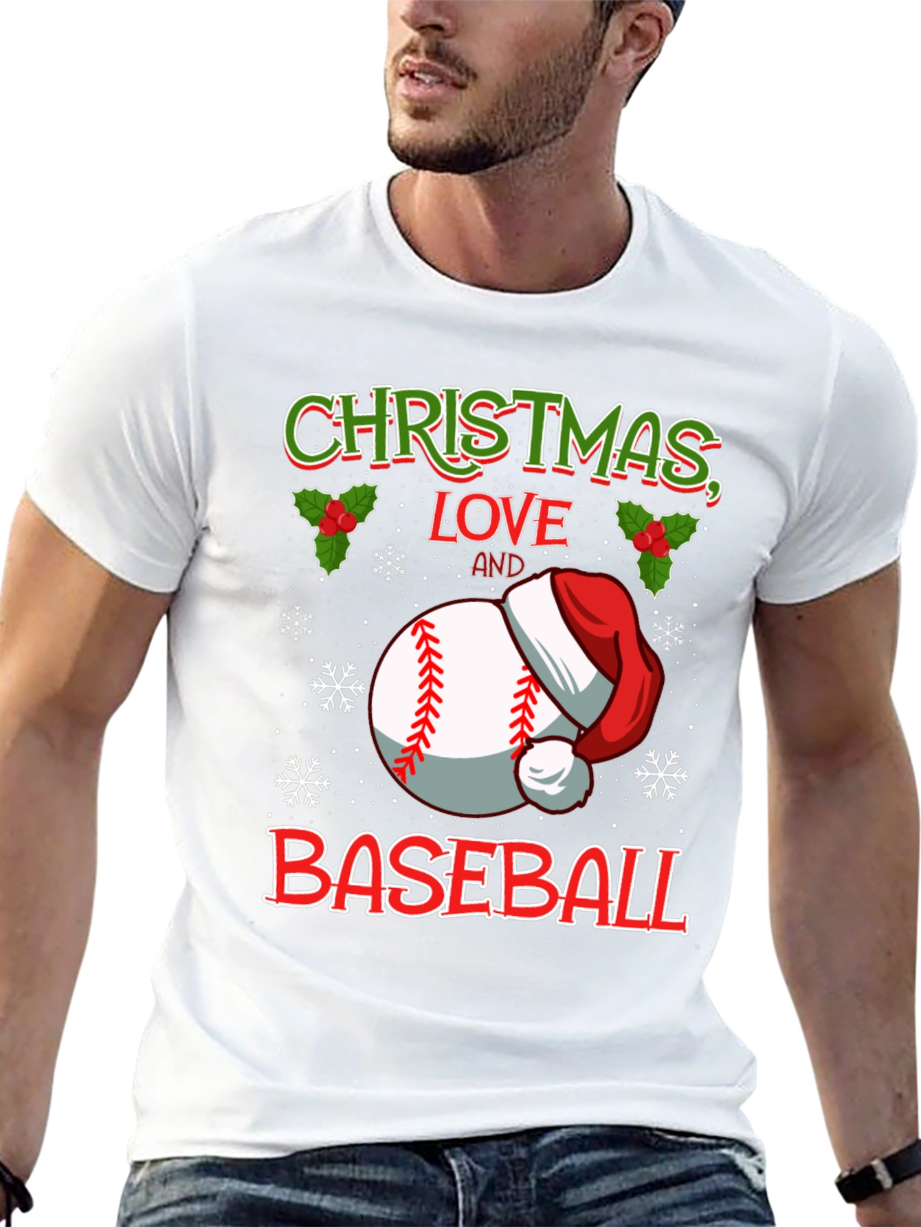 Christmas Baseball Love T-Shirt