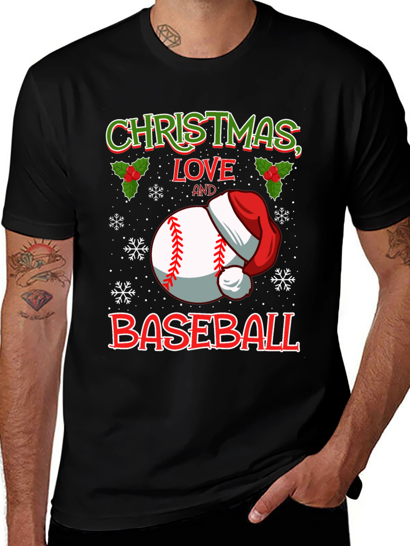Christmas Baseball Love T-Shirt