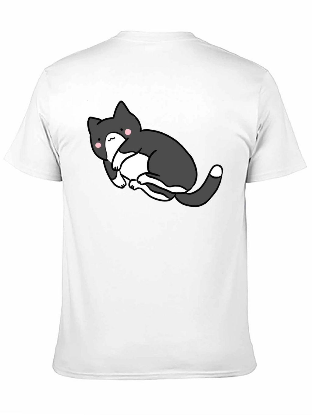 Cute Cat Graphic Black T-Shirt - Unisex