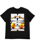 Music T-Shirt with Gold Headphones