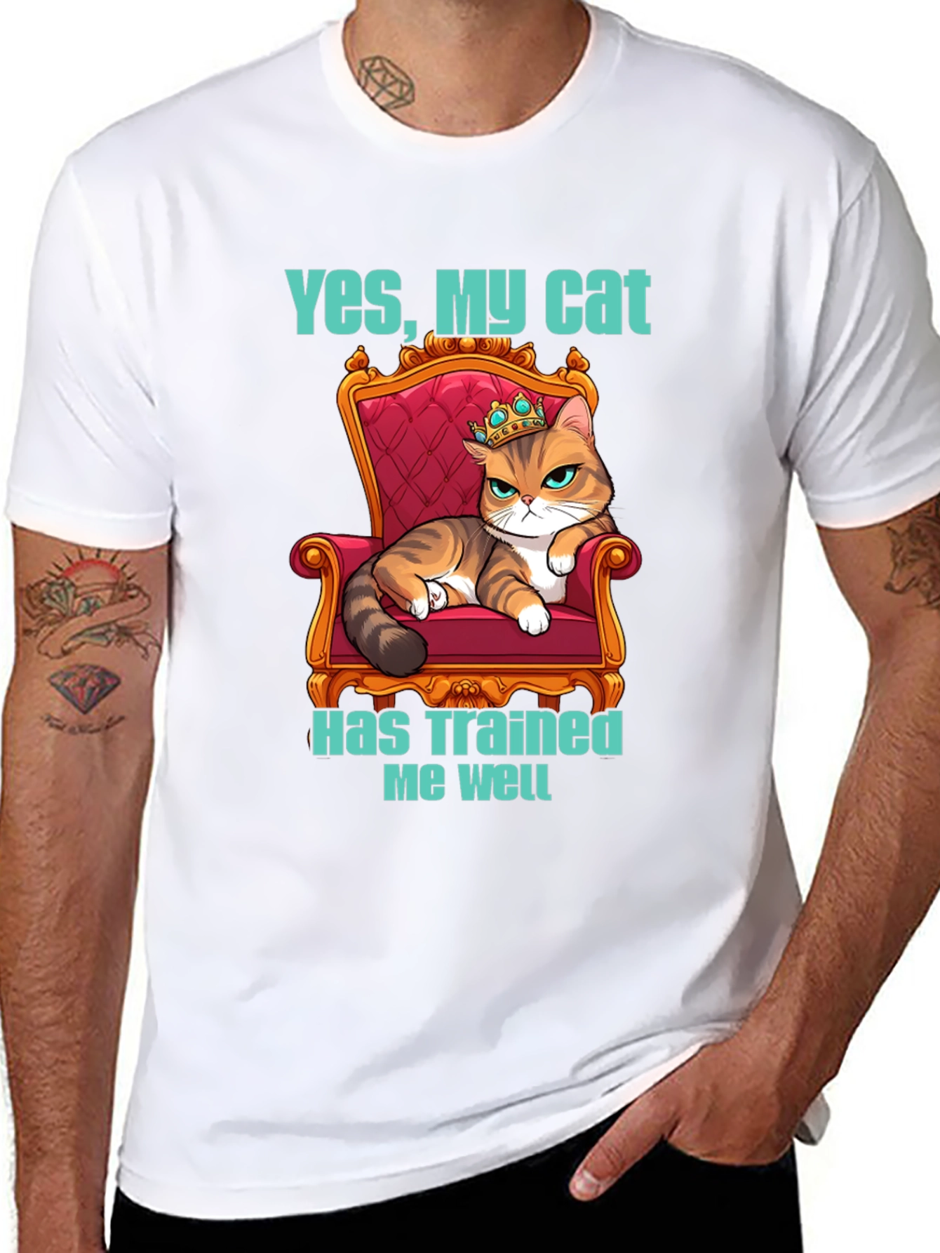 Funny Cat T-Shirt - Yes My Cat Has Trained Me Well