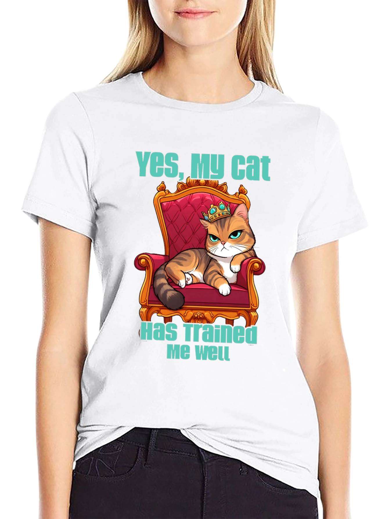 Funny Cat T-Shirt - Yes My Cat Has Trained Me Well