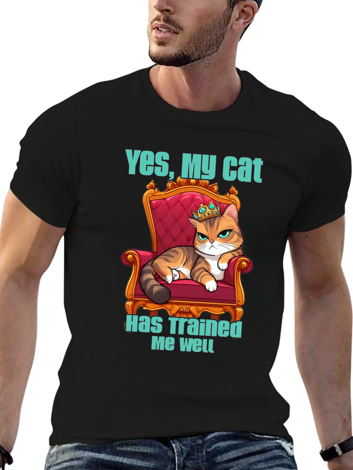 Funny Cat T-Shirt - Yes My Cat Has Trained Me Well