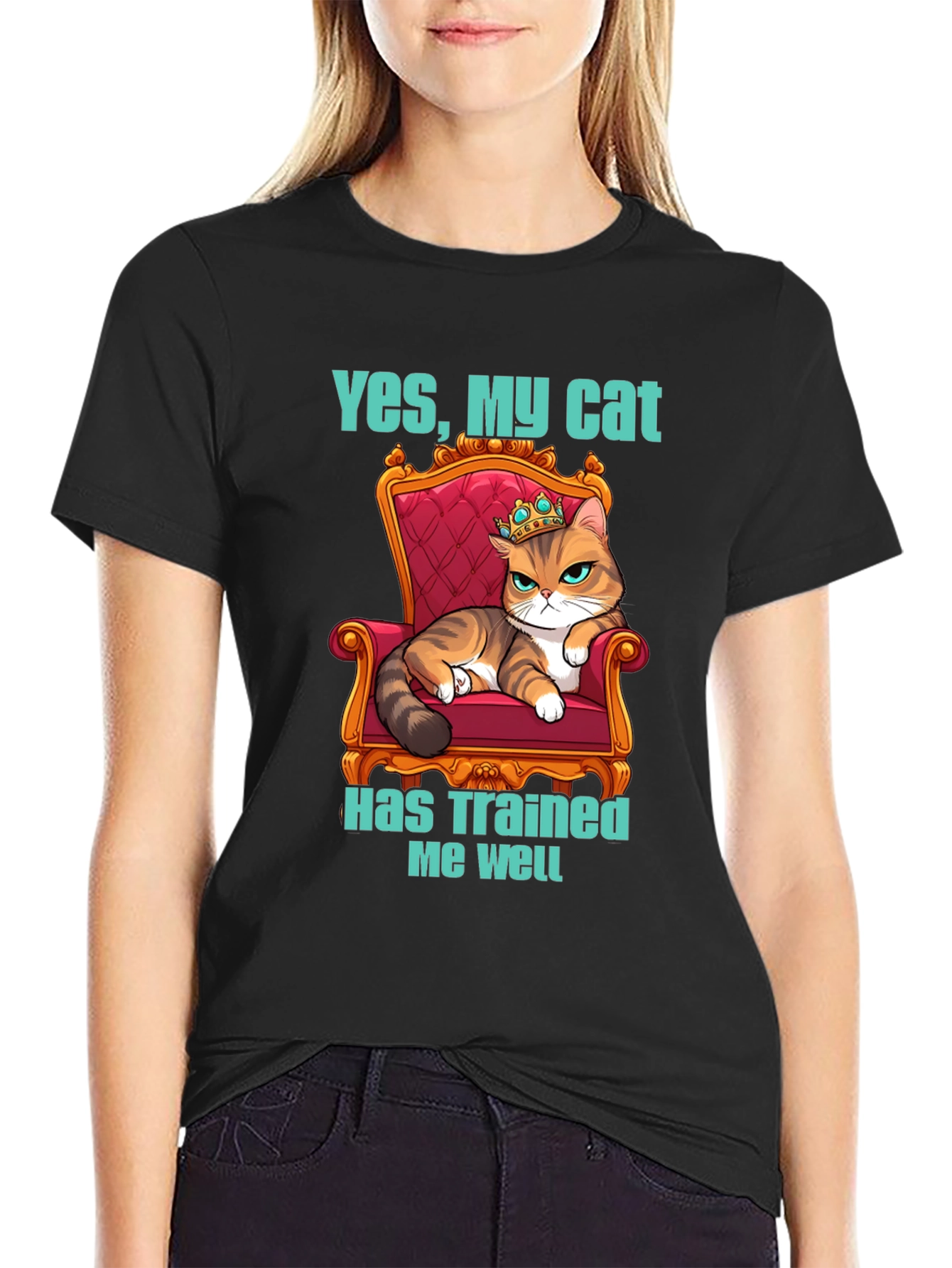 Funny Cat T-Shirt - Yes My Cat Has Trained Me Well