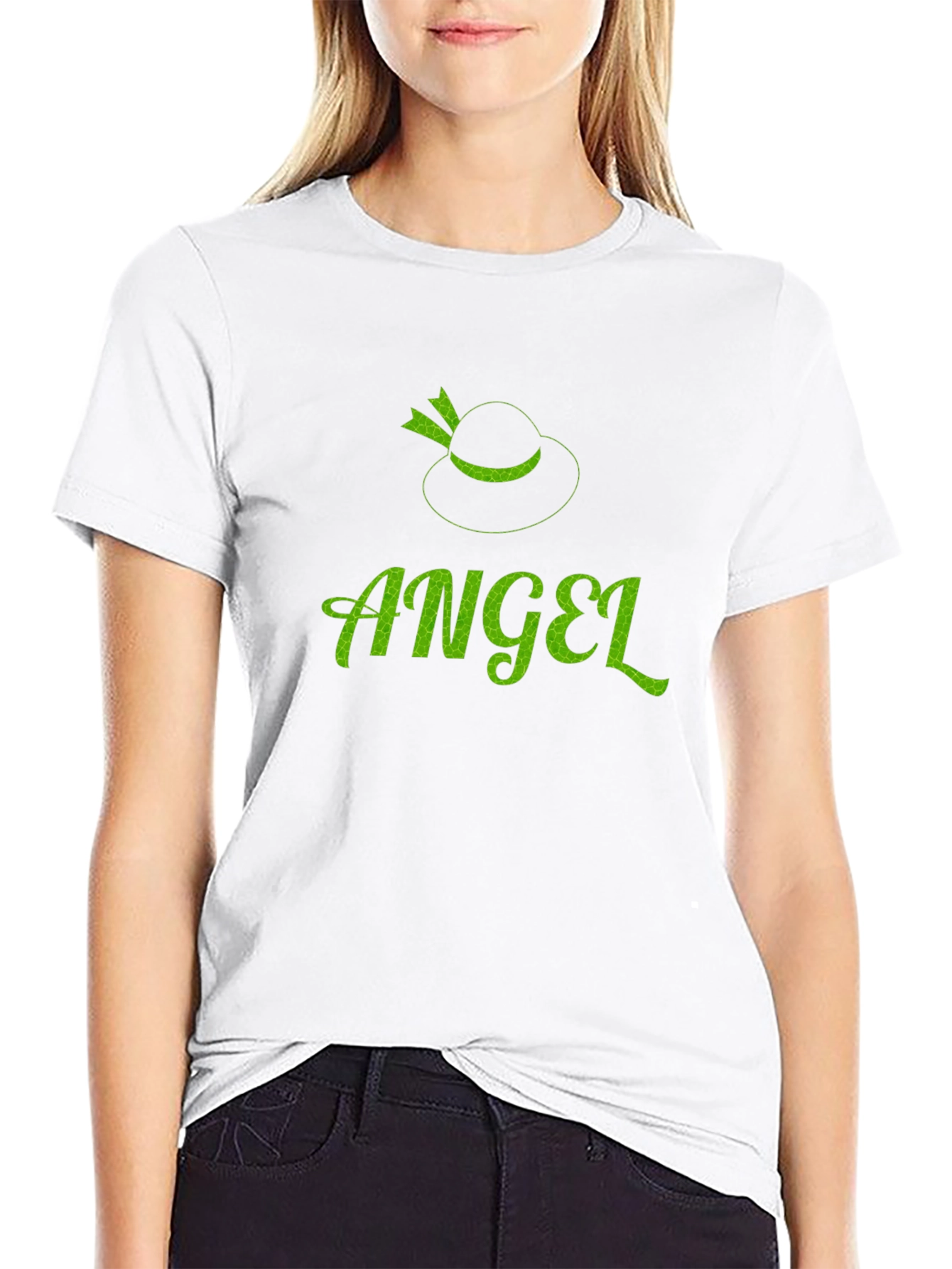 Angel Hat Black T-Shirt