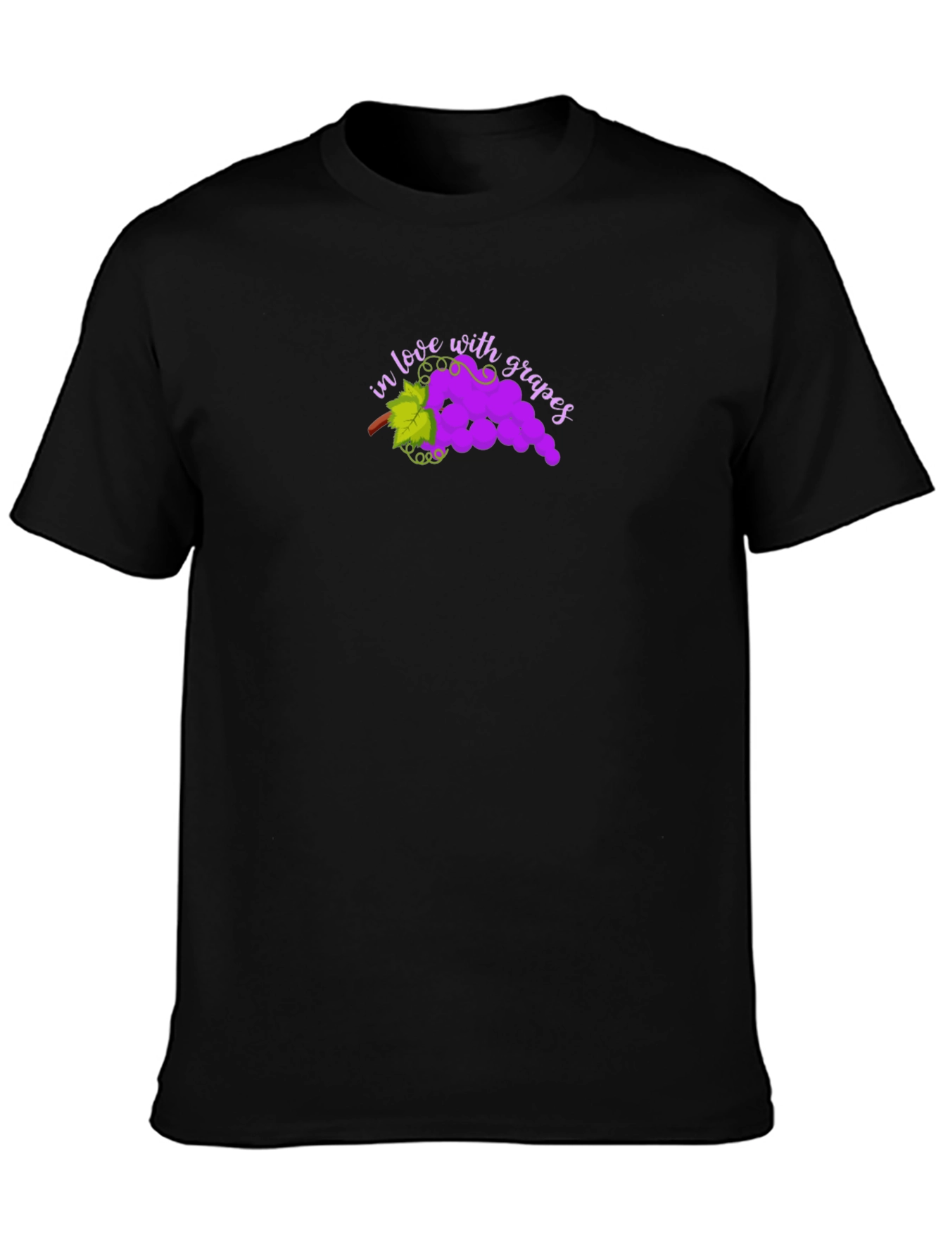In Love with Grapes Black T-Shirt