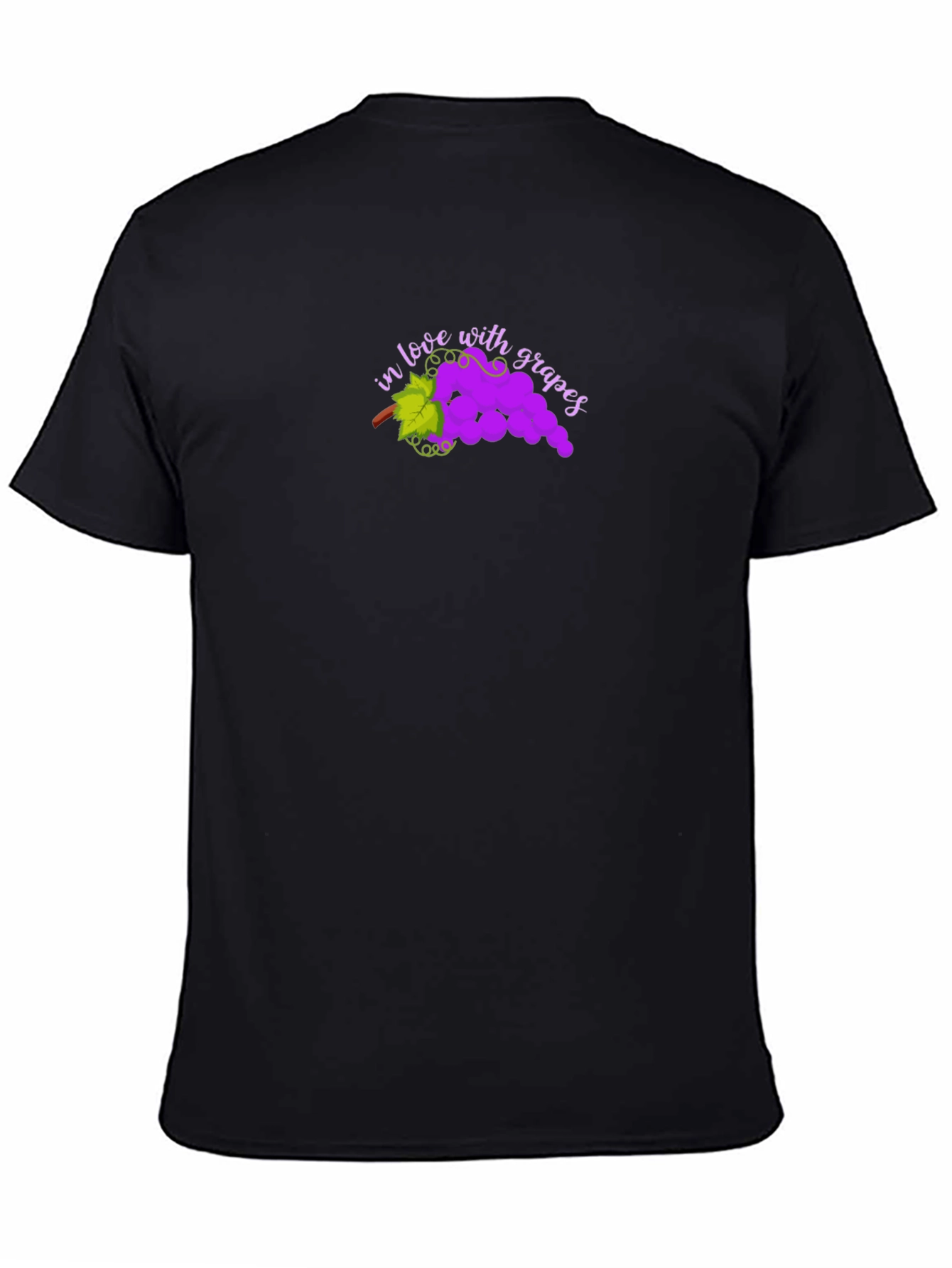 In Love with Grapes Black T-Shirt