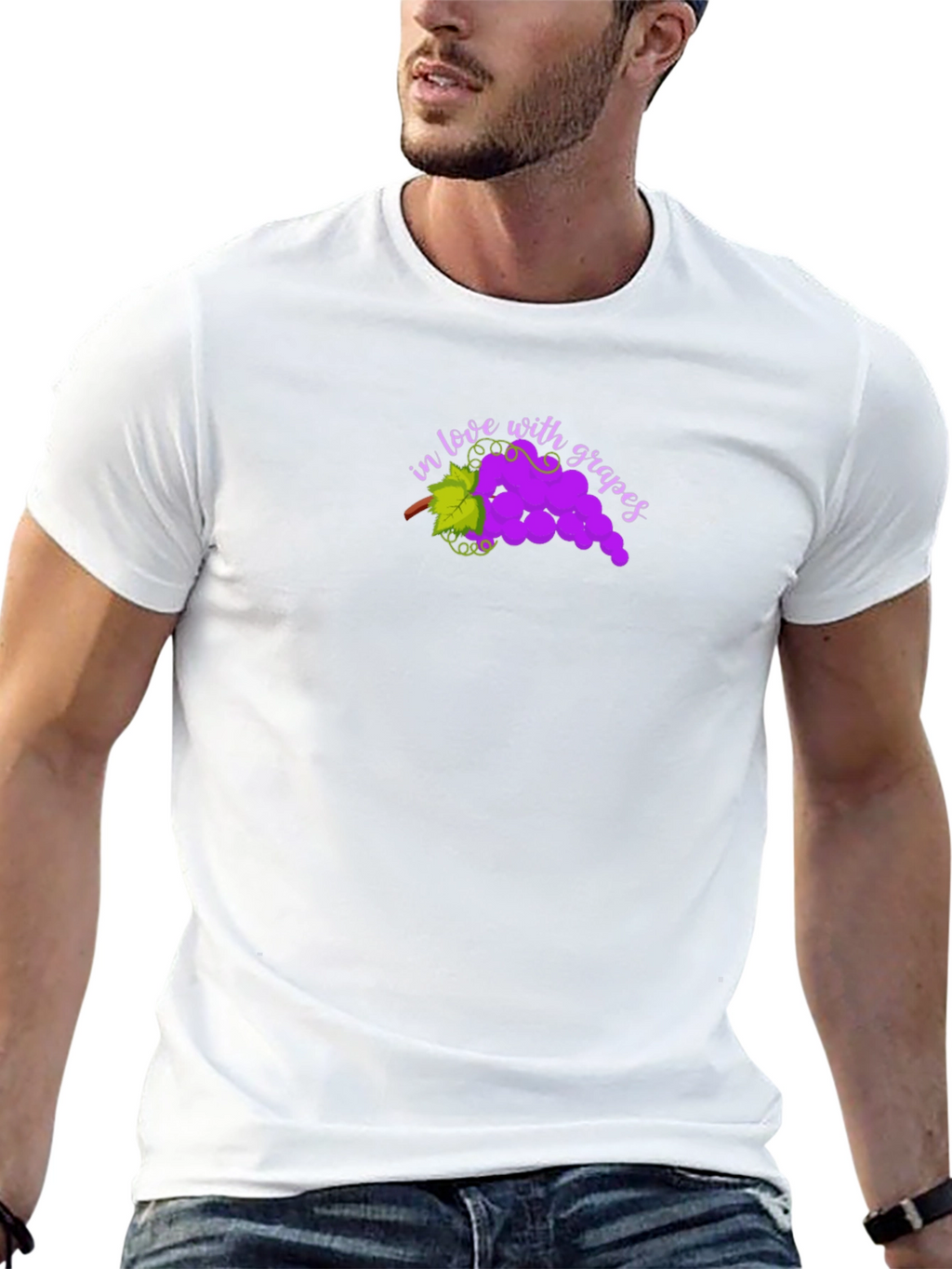 In Love with Grapes Black T-Shirt