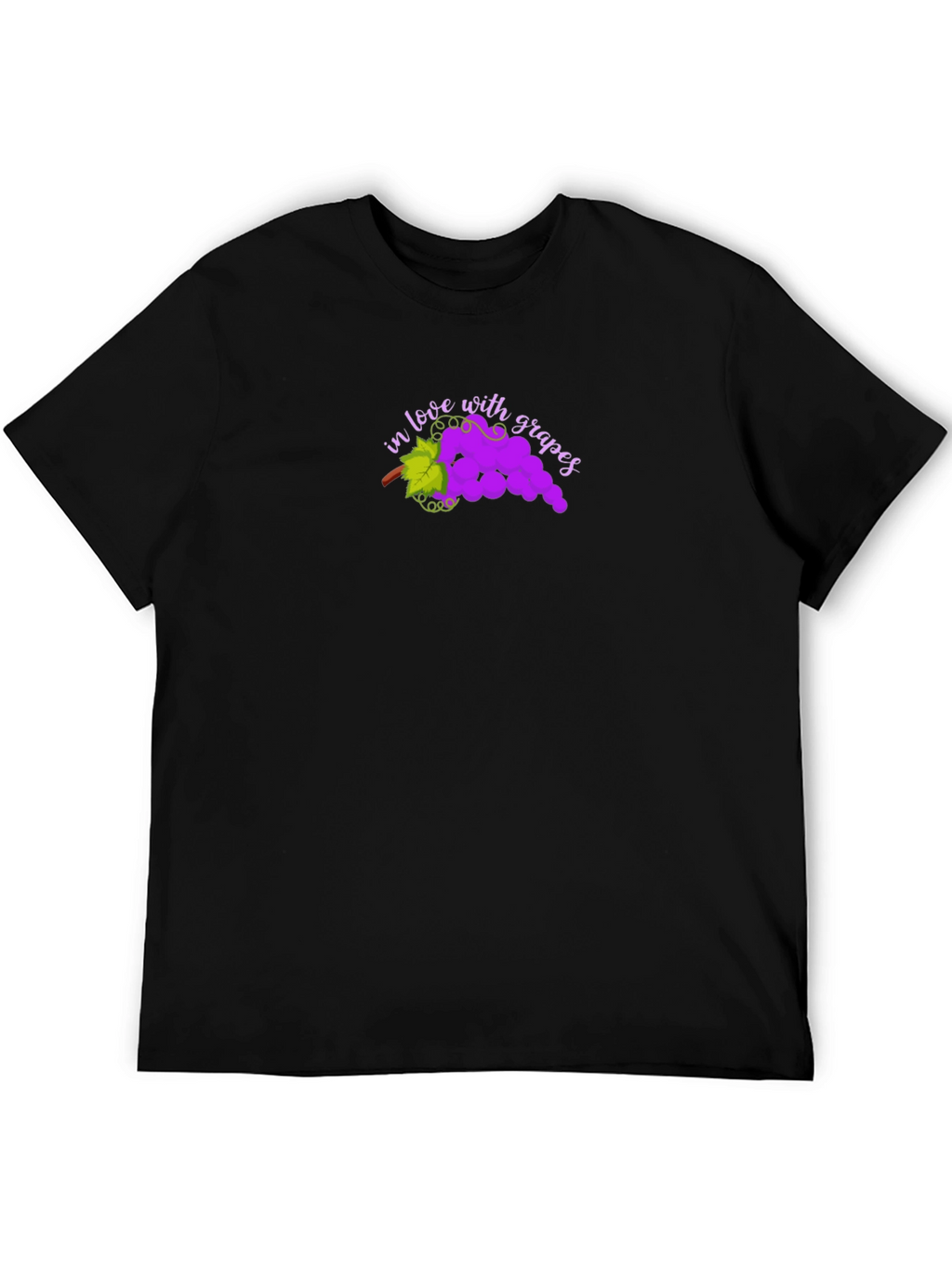 In Love with Grapes Black T-Shirt