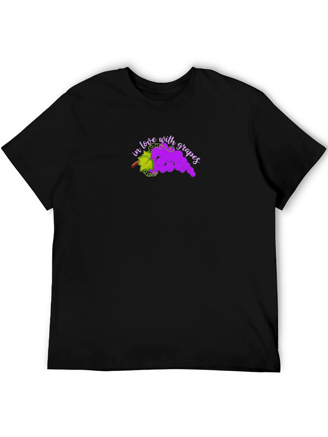 In Love with Grapes Black T-Shirt