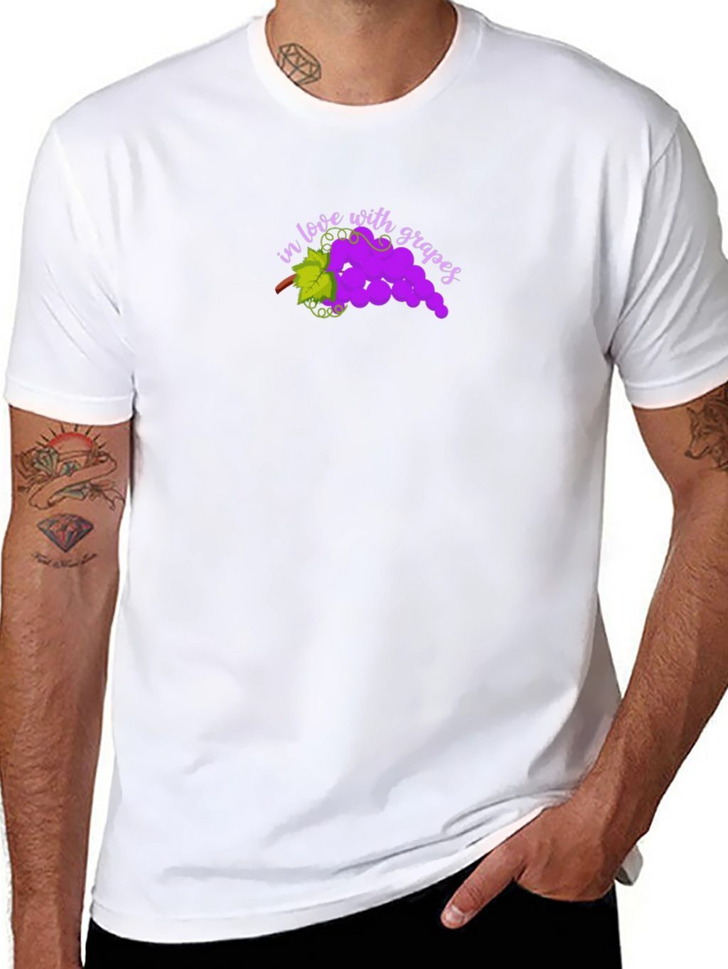 In Love with Grapes Black T-Shirt