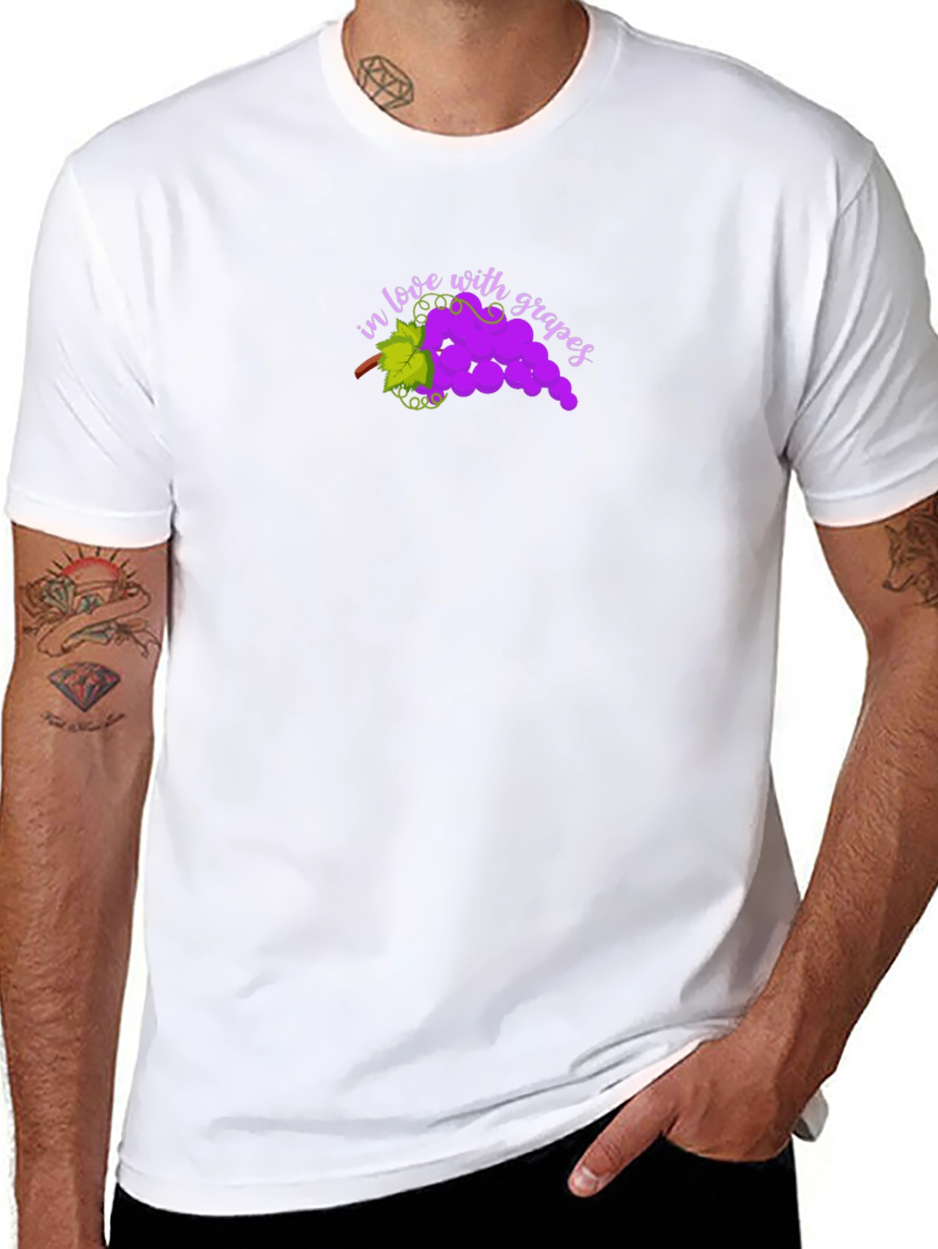 In Love with Grapes Black T-Shirt