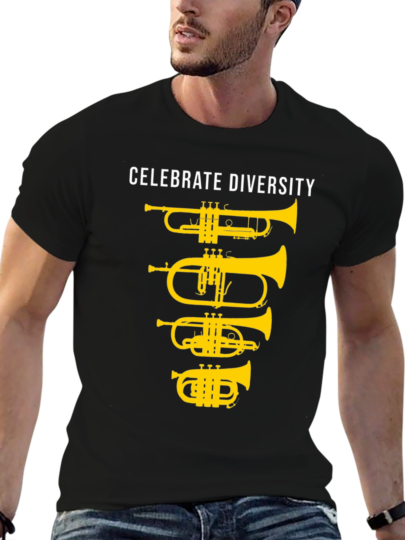 Celebrate Diversity Brass Instruments Black T-Shirt