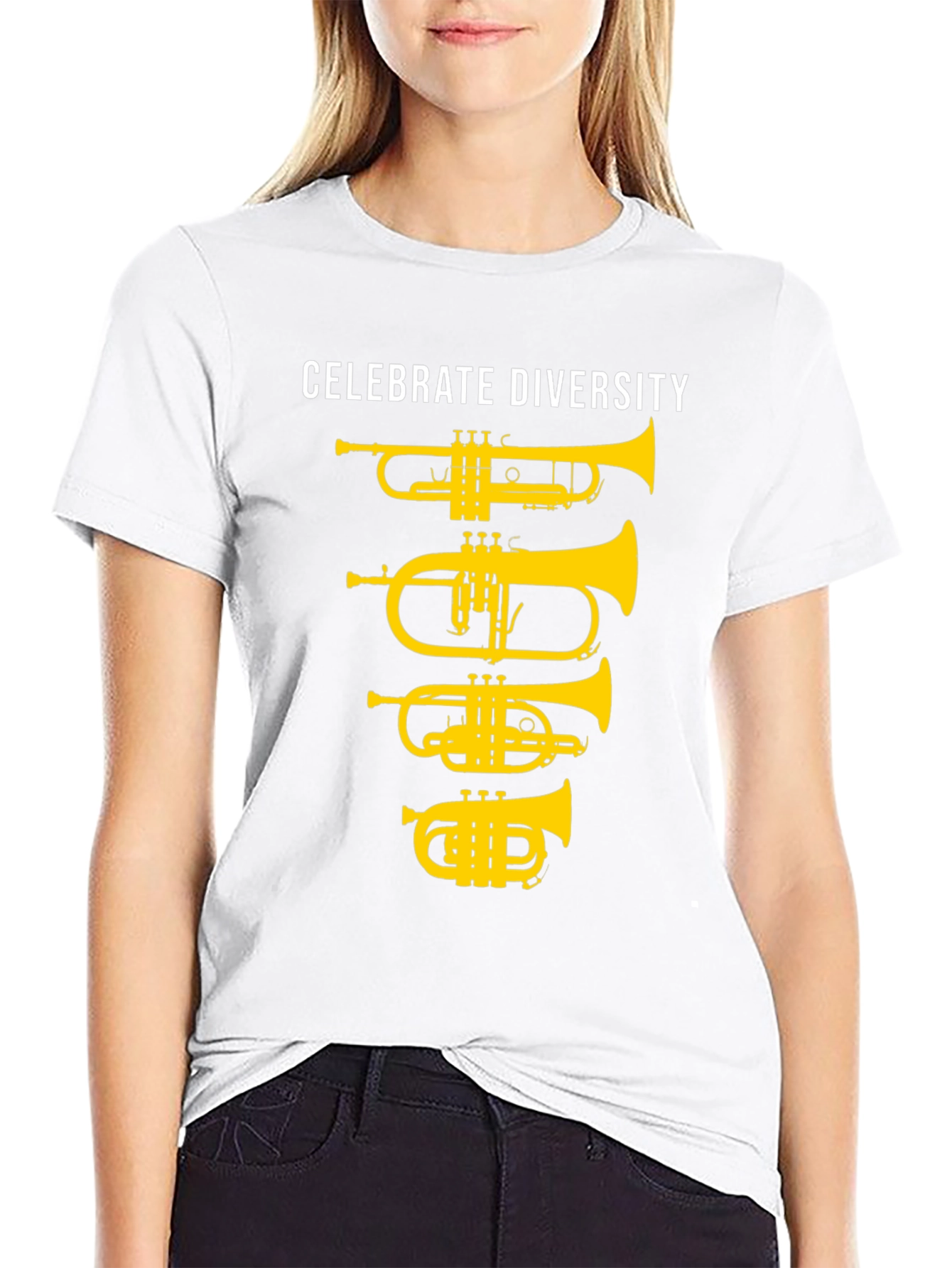 Celebrate Diversity Brass Instruments Black T-Shirt