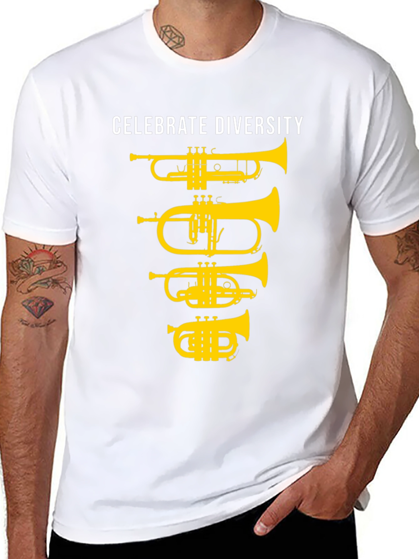 Celebrate Diversity Brass Instruments Black T-Shirt