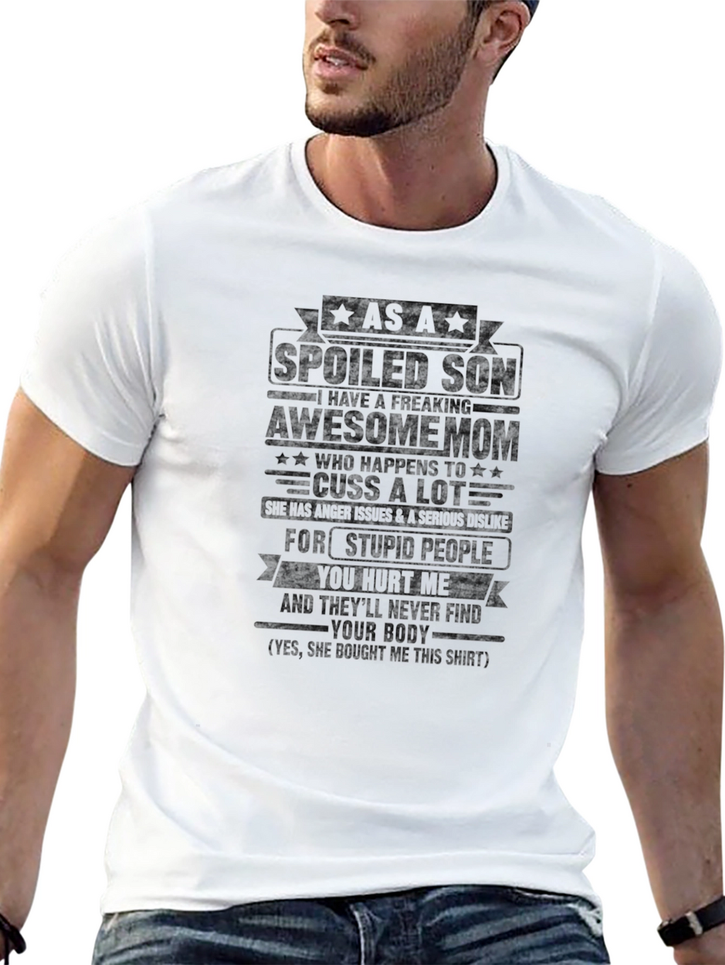 Spoiled Son Awesome Mom Novelty T-Shirt