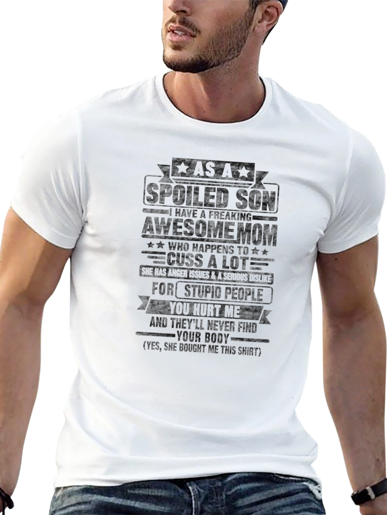 Spoiled Son Awesome Mom Novelty T-Shirt