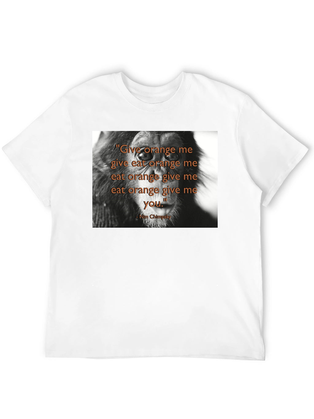 Chimpanzee Quote Graphic Print Black T-Shirt