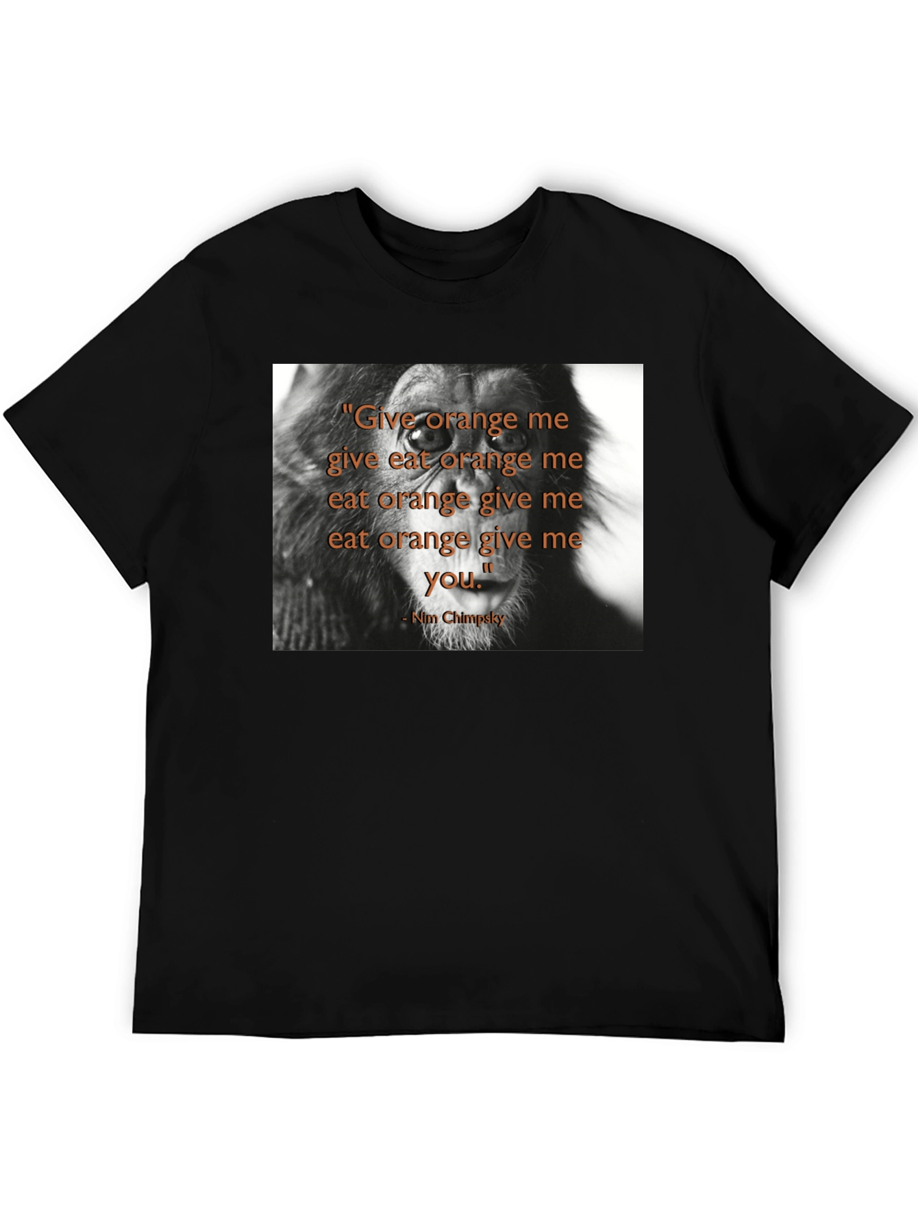 Chimpanzee Quote Graphic Print Black T-Shirt