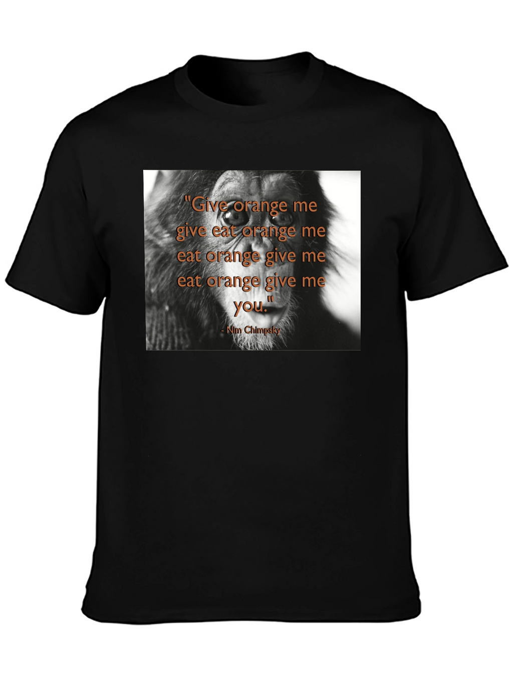 Chimpanzee Quote Graphic Print Black T-Shirt