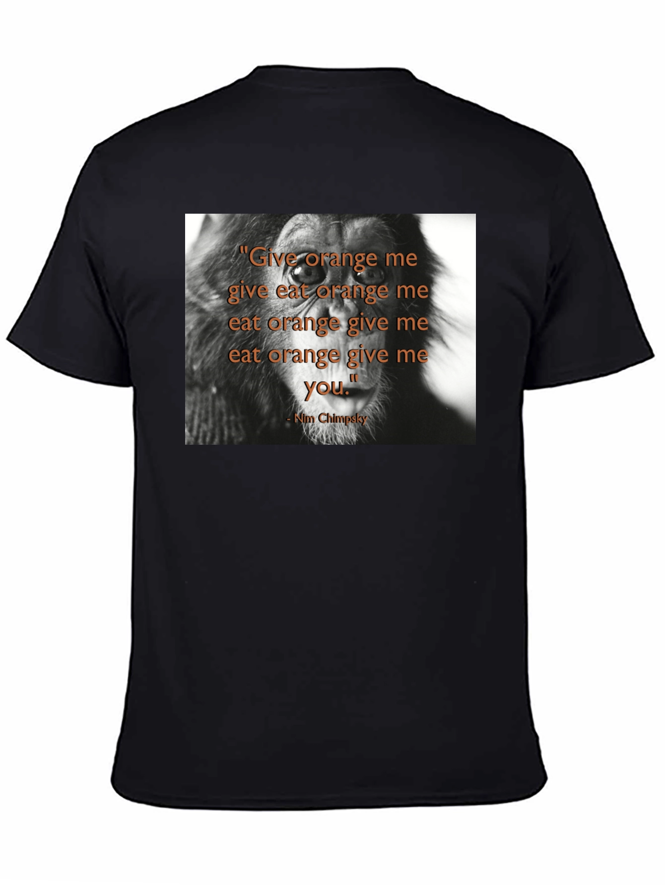 Chimpanzee Quote Graphic Print Black T-Shirt