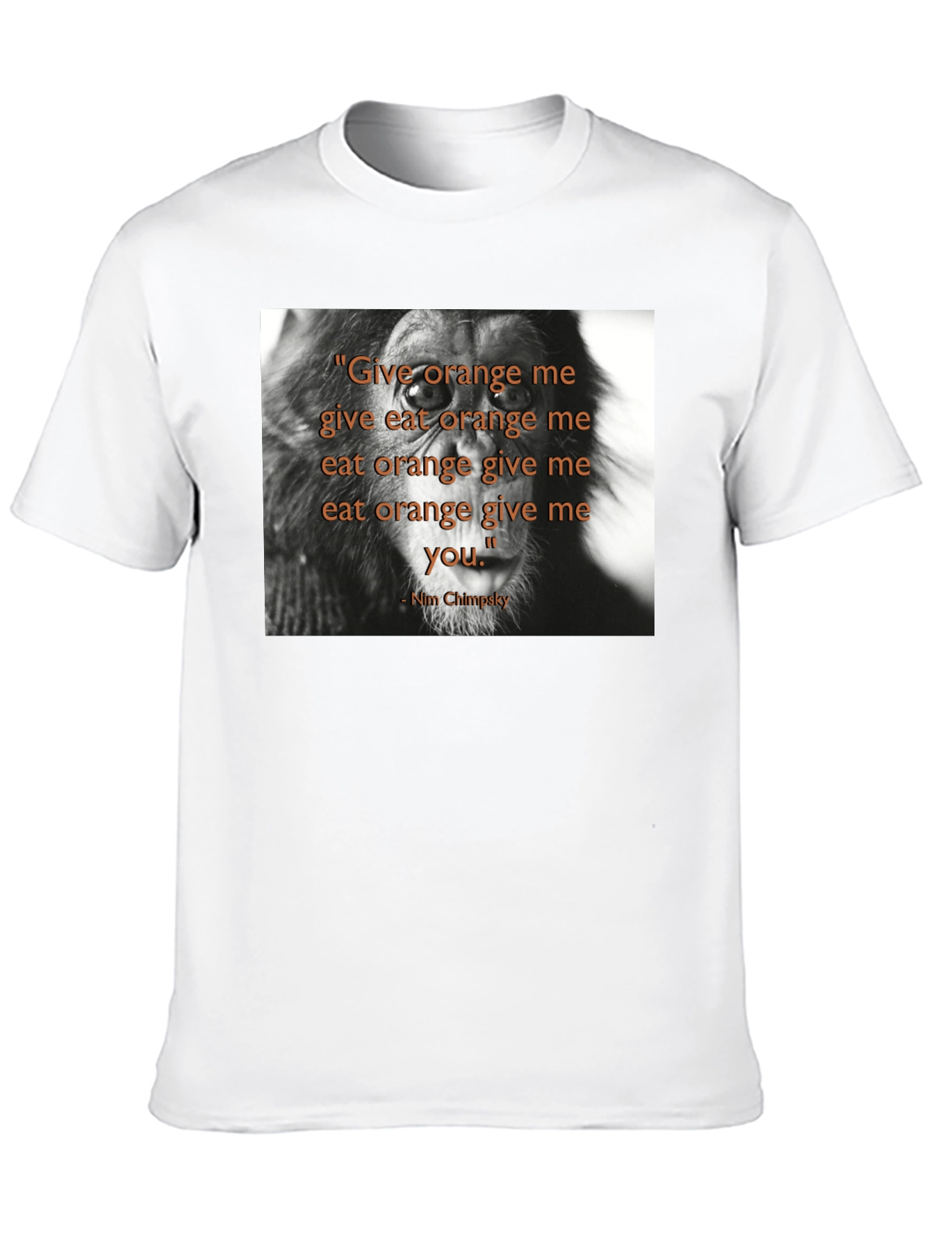 Chimpanzee Quote Graphic Print Black T-Shirt