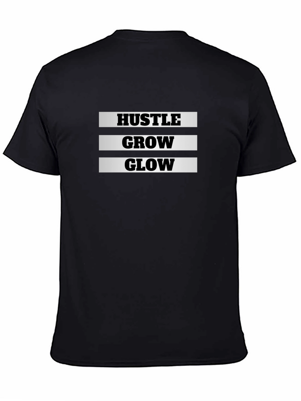 Hustle Grow Glow Black Graphic T-Shirt