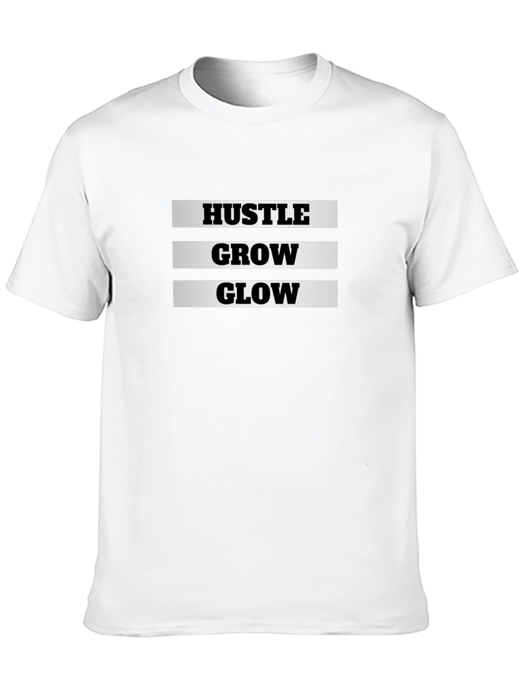 Hustle Grow Glow Black Graphic T-Shirt