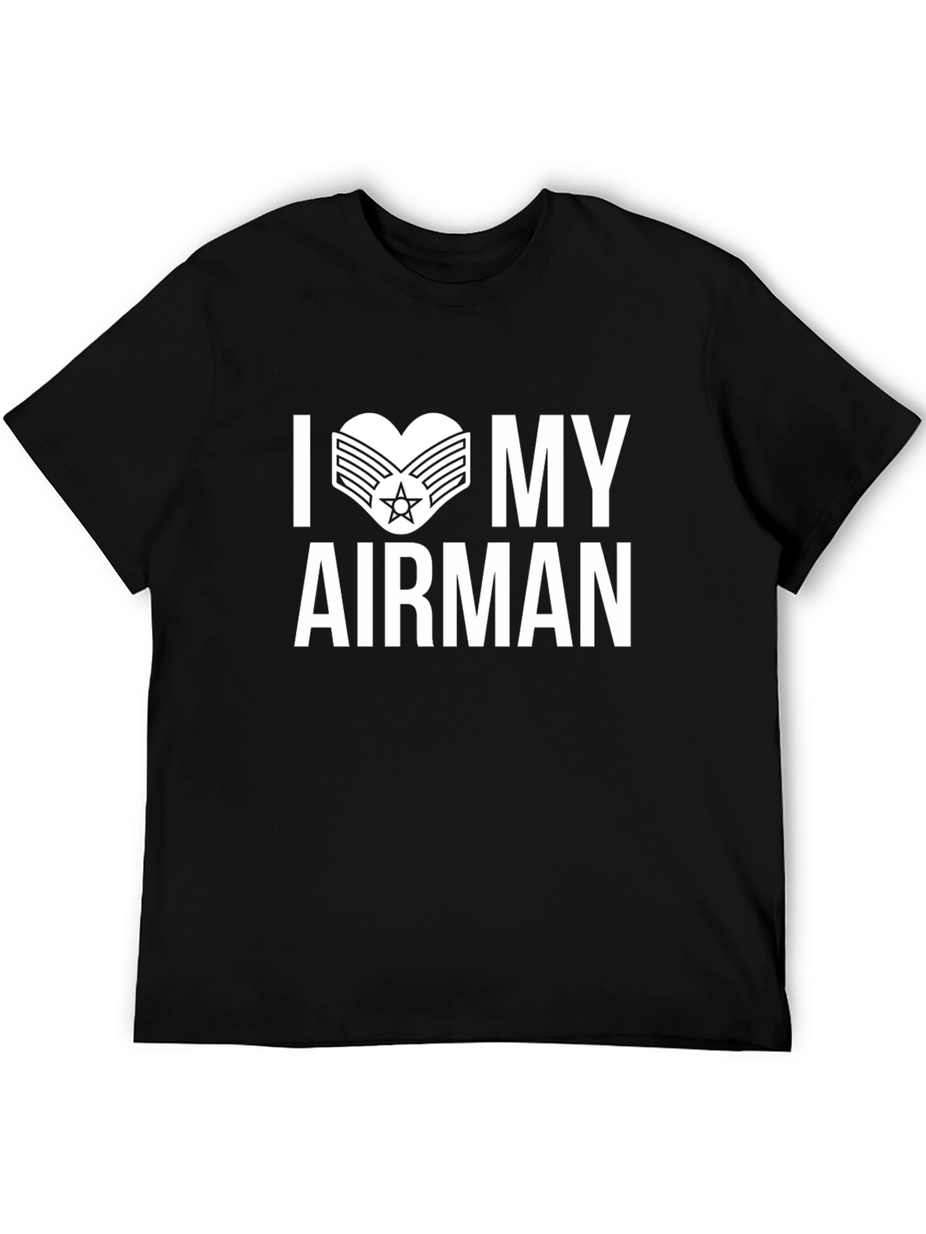 I Heart My Airman Black T-Shirt