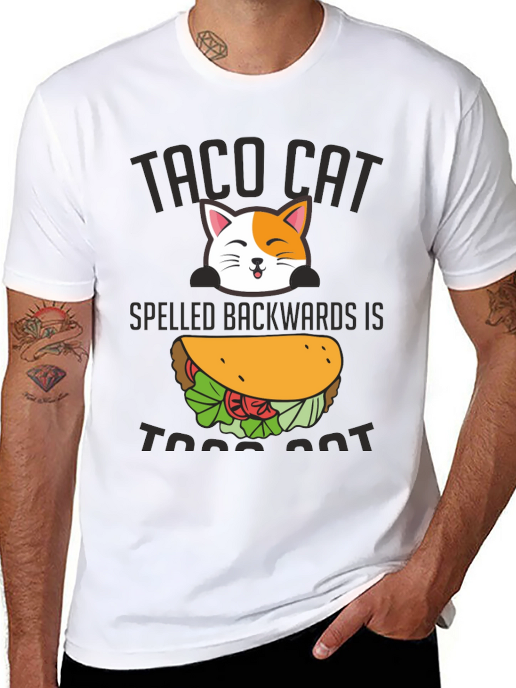 Taco Cat Graphic Tee - Funny Palindrome T-Shirt