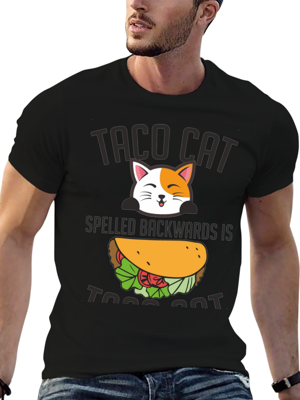 Taco Cat Graphic Tee - Funny Palindrome T-Shirt