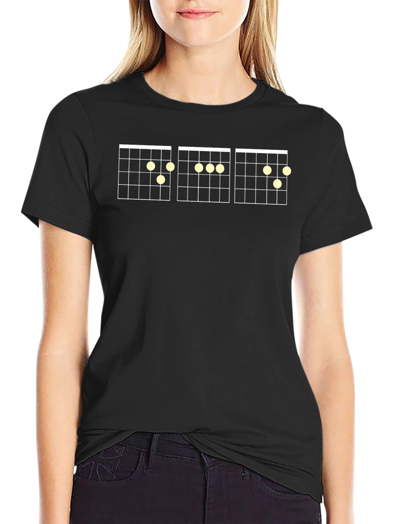 Guitar Chord Chart Black T-Shirt