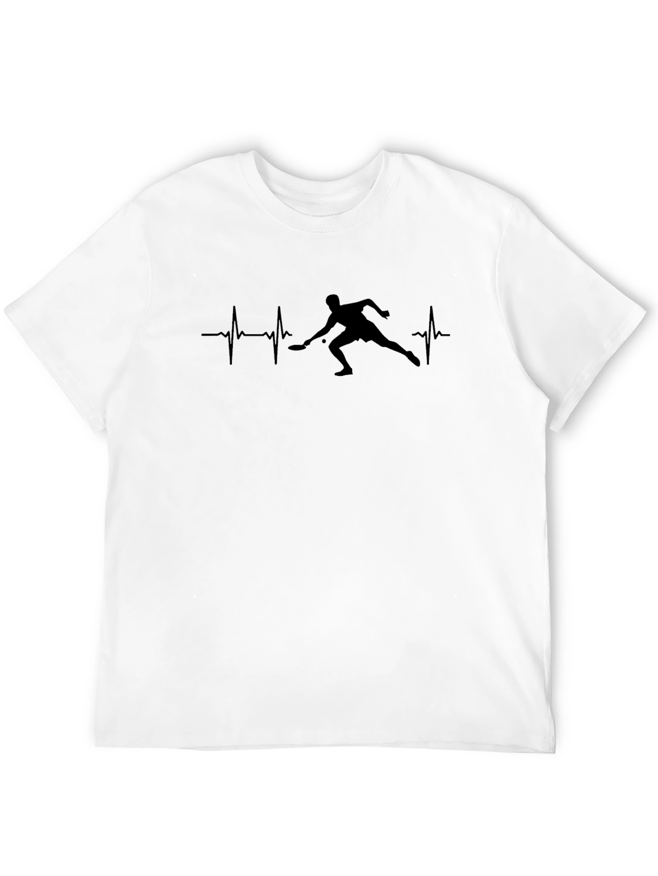 Pickleball Heartbeat T-Shirt - Player Silhouette Design