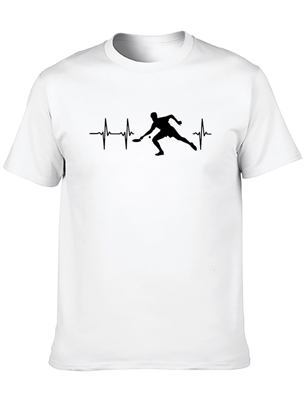 Pickleball Heartbeat T-Shirt - Player Silhouette Design