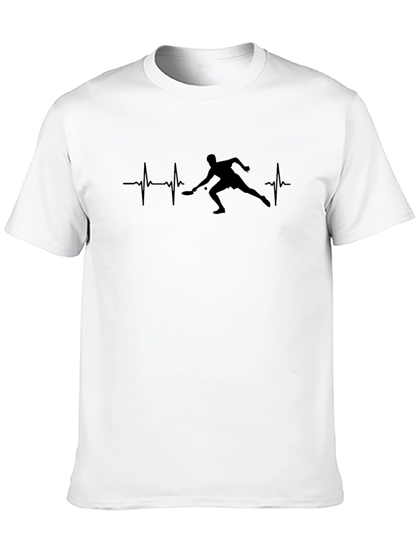 Pickleball Heartbeat T-Shirt - Player Silhouette Design