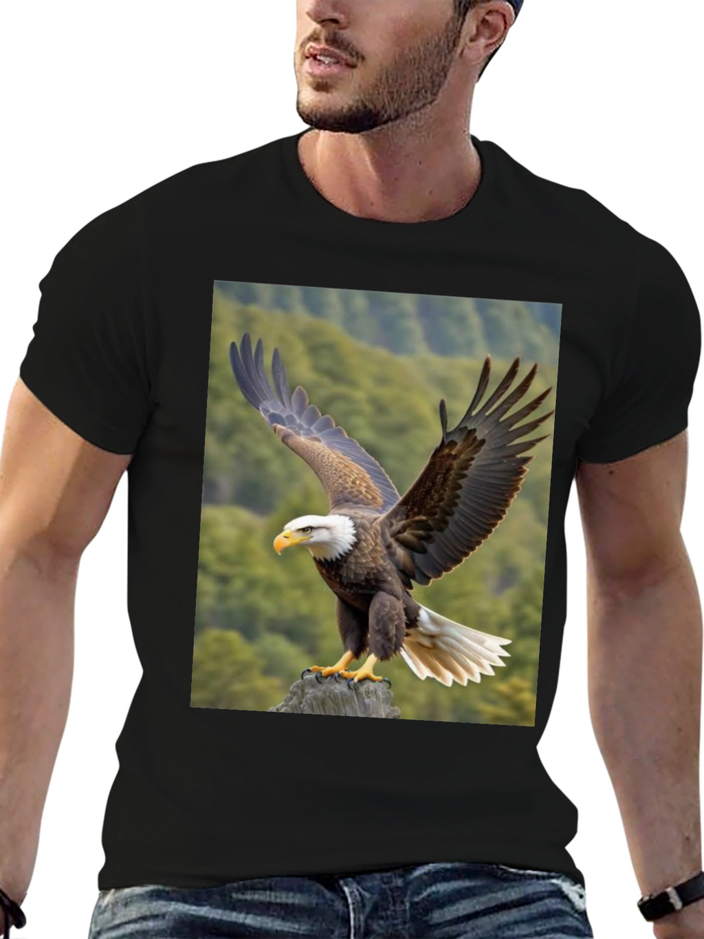 Eagle Graphic T-Shirt - Nature Print Tee