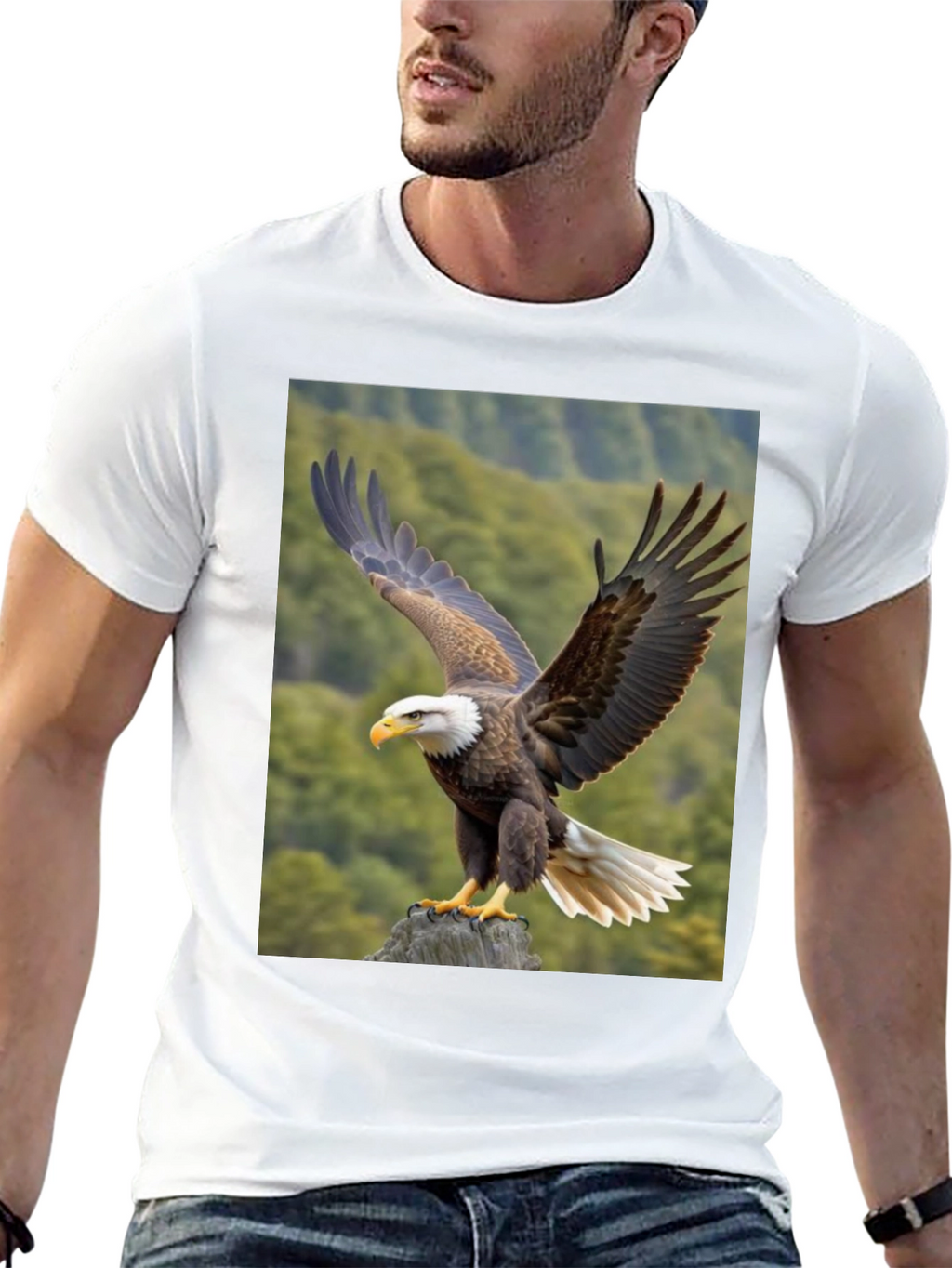 Eagle Graphic T-Shirt - Nature Print Tee