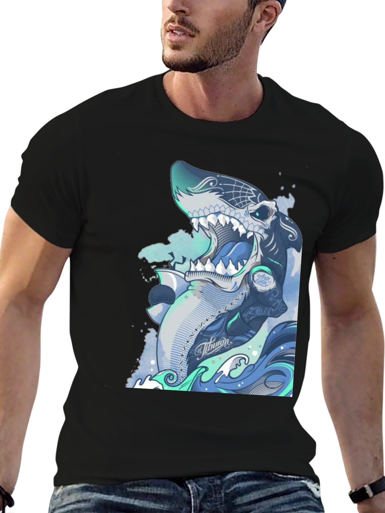 Shark Graphic Tee - Unique Ocean Inspired Design