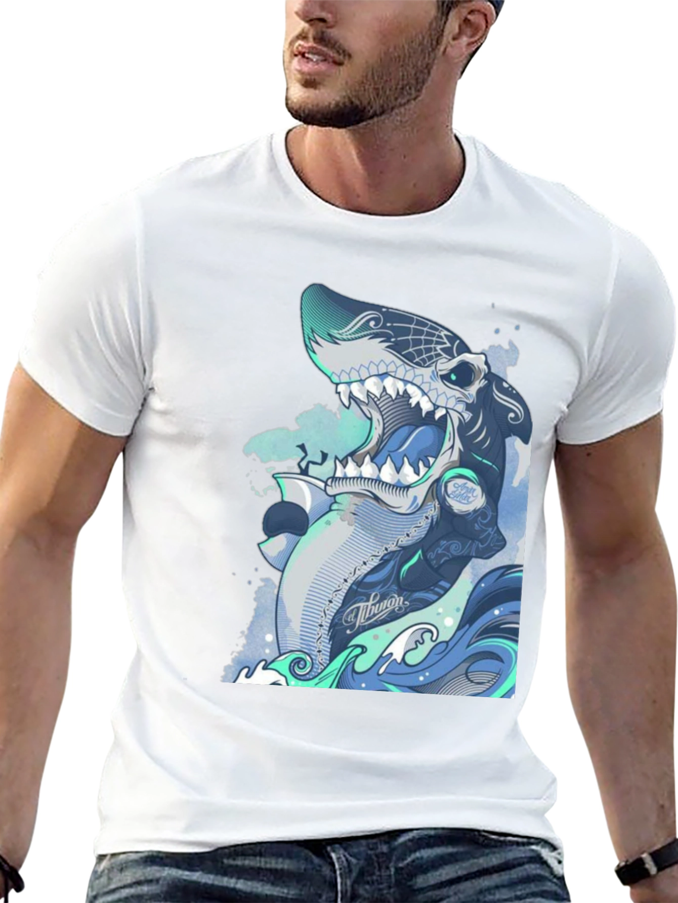 Shark Graphic Tee - Unique Ocean Inspired Design