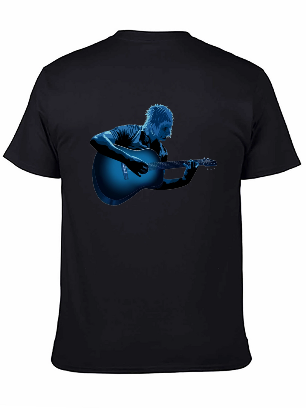 Cool Guitar Player Graphic Tee - Black